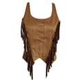 thumbnail image 4 of MIXUE Womens Tops Summer Solid Color Crew Neck Sleeveless Fashion Casual Back Tie Vest Tshirts Outwear,Brown,M, 4 of 4