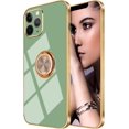 thumbnail image 2 of for iPhone 11 Pro Case with Ring Built-in 360 Degree Rotation Kickstand Case with Shiny Plating Rose Gold Edge Work with Magnetic Car Mount Slim Soft Tup Case for Women, 2 of 15