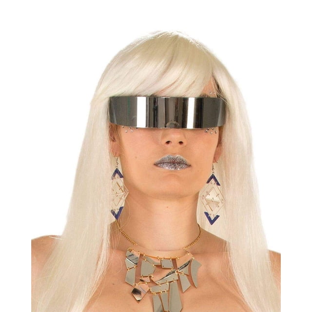 Disfraz de espejo futurista de rubíes con gafas envolventes para mayores de 17 años