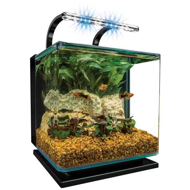 Marineland Contour Glass Aquarium Kit with Rail Light, 3