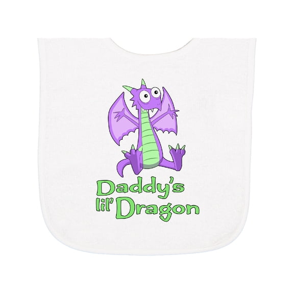 Inktastic Daddy's Lil' Dragon Baby Terry Cloth Bib