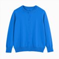 thumbnail image 5 of Cdudpw Girls Cardigan Kids Open Front Oversized Sweater Casual Cardigans, Soft Knit, Long Sleeve, Uniform Cardigan for Girls(M249-Blue), 5 of 5