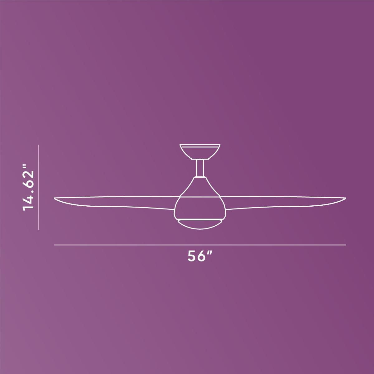 Avec Brechtin Collection 56'' Matte Black Modern 18W LED Indoor 3 Blade Ceiling Fan
