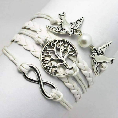 Womens Peace Bracelet - CLEARANCE - Peace, Love and Harmony White Handmade Friendship Bracelet White
