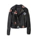 thumbnail image 1 of Chaqueta bordada con Estampado floral Sonducket abrigo con cremallera para mujer Negro METRO, 1 of 6