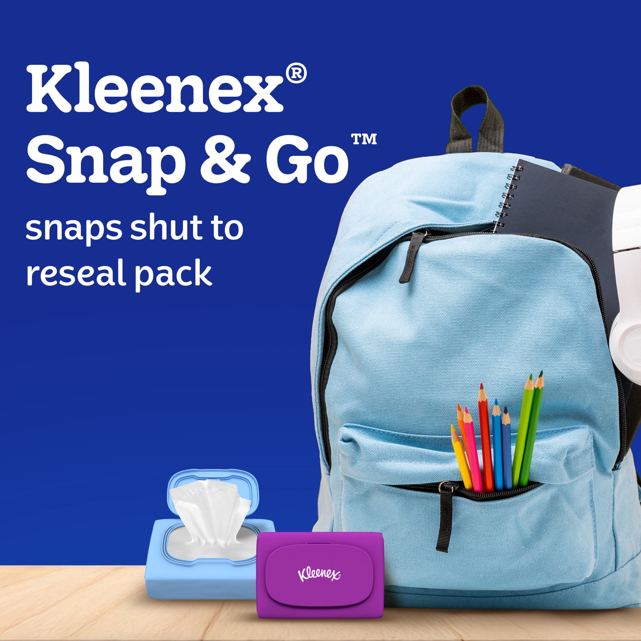 Kleenex Snap & Go Ultra Soft 3-Ply On-The-Go Facial Tissues, 9 Pack