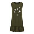 thumbnail image 4 of Ovzne Robes pour Femmes Robe de Plage Mode Femmes Impression Col Rond Sans Manches Poche Jupe Plissée Robe à Empiècements Robe pour Femmes Imprimée Liquidation, 4 of 6