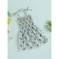 thumbnail image 3 of Bagilaanoe 1-6Y Toddler Baby Girls Sling Dress Sleeveless Smocked Ruched Floral/Strawberry Printed A-line Dresses, 3 of 7