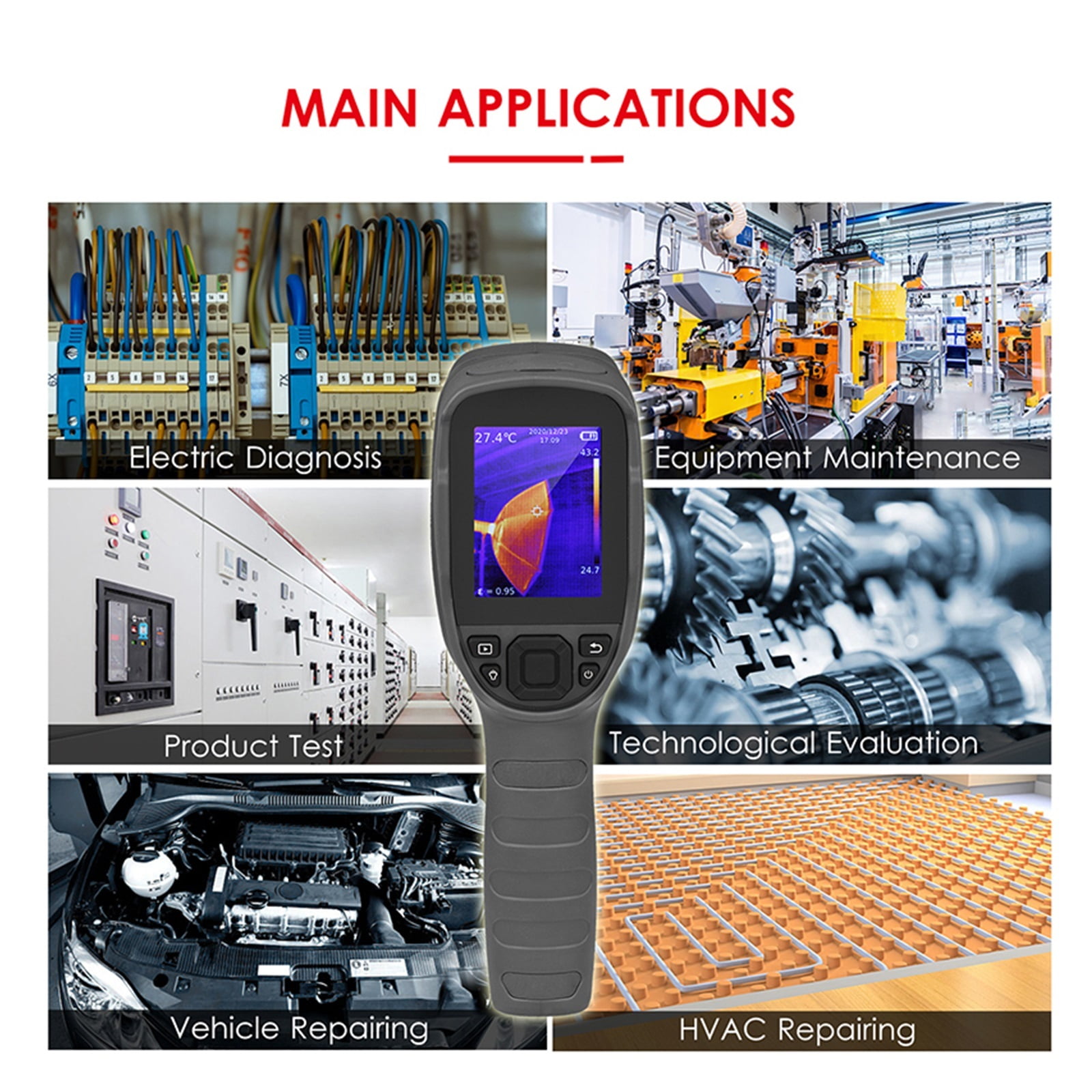 Thermal Imaging Camera, Infrared Thermal Imager 256*192 Pixel Temperature -20°C~550°C Thermal Imaging Camera Thermometer For Repair