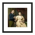 thumbnail image 1 of Vermeer The Love Letter Boy Woman Painting 8X8 Inch Square Wooden Framed Wall Art Print Picture with Mount, 1 of 4