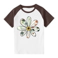 thumbnail image 1 of RXIRUCGD 2025 Vêtements d'Été pour Enfants Tout-Petits Garçons Filles Mode Mignon Col Rond Imprimé Manches Courtes Haut, 1 of 7