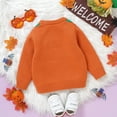 thumbnail image 6 of Toddler Baby Boy Girl Halloween Outfit Knitted Pumpkin Ghost Face Sweaters Crew Neck Pullover Sweatshirt Fall Winter Clothes, 6 of 8