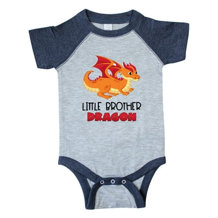 

Inktastic Little Brother Cute Red and Orange Dragon Gift Baby Boy Bodysuit