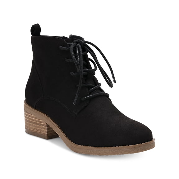 STYLE & COMPANY Womens Black Pull-Tab Lace Cushioned Rizio Round Toe Block Heel Zip-Up Booties 7.5 M