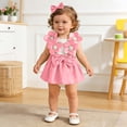 thumbnail image 2 of JAJAHO Toddler Baby Girl Clothes Infant Girls Bodysuits Sleeveless Floral Bowknot Romper Dress With Headband 2PCS Set Cute Cozy One-Pieces, 2 of 6