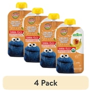 (4 pack) Earth's Best Organic Fruit Yogurt Smoothie Toddler Food, Peach Banana, 4.2 oz Pouch