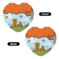 thumbnail image 2 of Pofeuu Garfield for Portable Pocket Makeup Mirror PU Cover Compact Travel Mirror with Normal and Magnifying Double Sided Glass-Round Shape-Heart Shape, 2 of 9