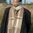 thumbnail image 3 of LINASHI Long Scarf Men Scarf Classic Plaid Winter Warm Thermal Shawl Wrap Winter Men Scarf, 3 of 8