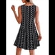 thumbnail image 3 of Vestidos de Verano para Mujer, de Playa, con Encaje, Escote en V, Informales, Estampado Tropical, Sin Mangas, Cortos. Negro XXL, 3 of 7