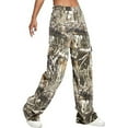 thumbnail image 5 of Camo Pants Women High Waist Wide Leg Casual Y2K Camouflage Overalls Loose Elastic Waist Straight Jeans, 5 of 5