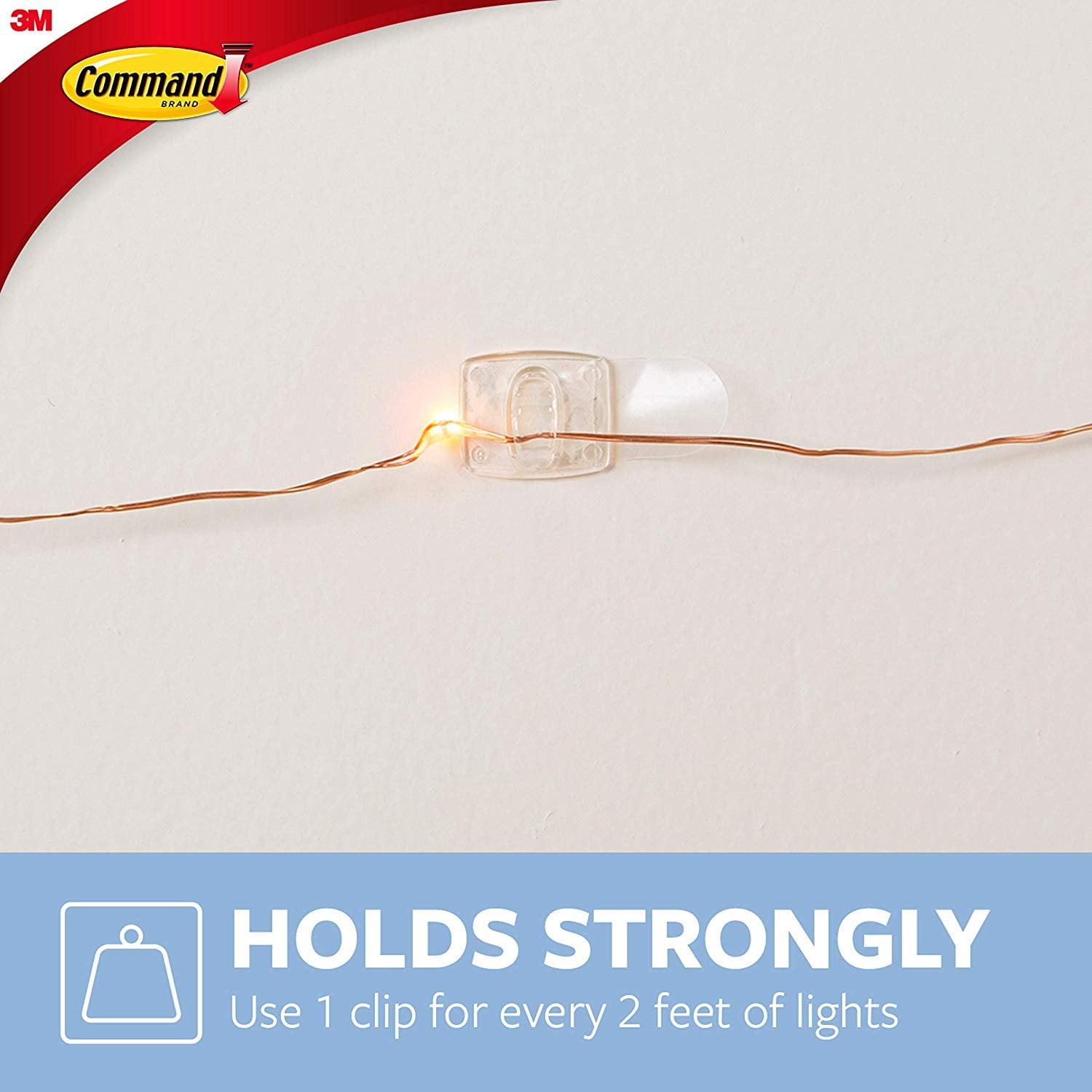 Command 4-packages of Mini Light Clips, Indoor Use, Clear, 160 clips total 17026CLR-40ES