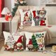 thumbnail image 1 of Fiudx Funda de Almohada Navideña de Muñeco de Nieve, de Lino, con Impresión Digital, Ideal para Decorar Tu Sofá y Silla, con Un Toque Navideño. 1 Funda de Almohada., 1 of 2