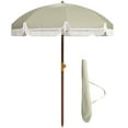 thumbnail image 1 of Outsunny 6.2' Ruffled Beach Umbrella with Carry Bag, Vent, Light Green, 1 of 10