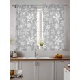 thumbnail image 2 of Semi Sheer Window Curtains 72 Inches Long, Grey Christmas Rod Pocket Voile Silky Chiffon Curtain Treatment Drapes for Kitchen, Living Room, Xmas Snowflake White 52"x72", 2 Panels, 2 of 9