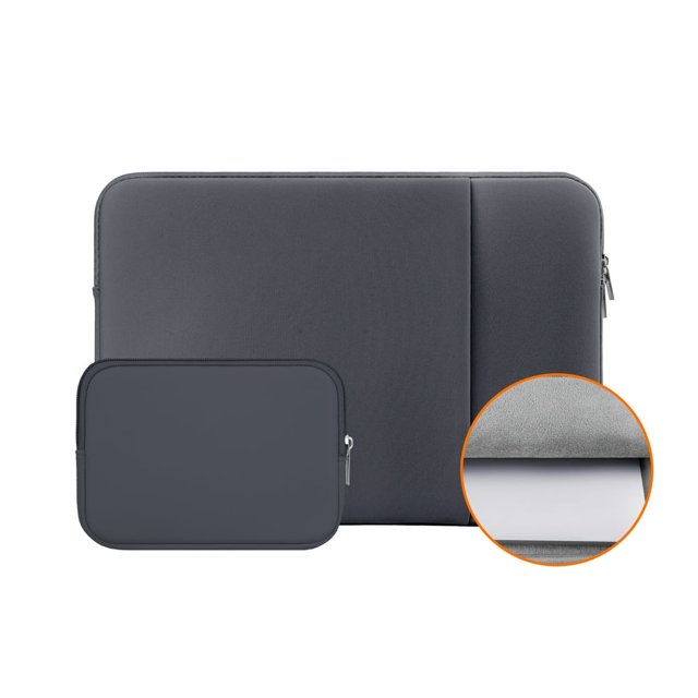 CUITING Housse de Protection pour Ordinateur Portable 14 Pouces Doublure Douce et Moelleuse Sac de Transport avec Poche avant et Pochette pour Accessoires Compatible avec Notebook 14” Chromebook (Gris Amélioré)