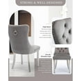 thumbnail image 3 of Exquisite Velvet Dining Chair Set of 8 with Tufted Backrest and Silver  for Kitchen and Restaurant, 3 of 5