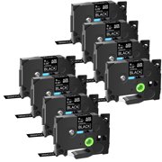 GREENCYCLE 8PK Compatible for Brother P-touch White on Black 9mm 8m TZ TZe TZe-325 TZ-325 TZe325 TZ325 Laminated Label Tape