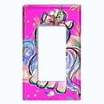 thumbnail image 5 of Metal Light Switch Plate Cover Pink Unicorn Rose Fairy Universe UNI005, 5 of 13