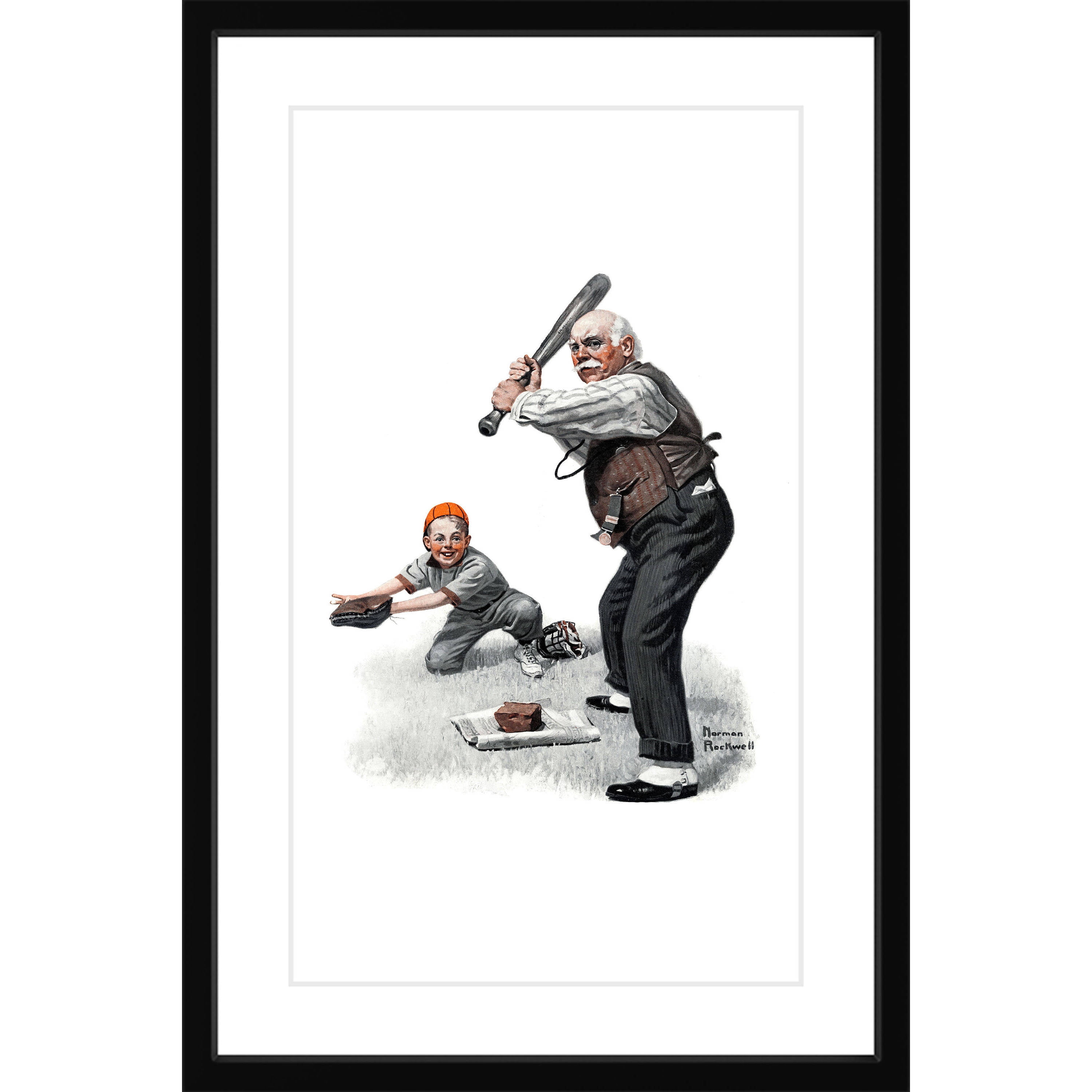 Marmont Hill "Gramps at the Plate" by Norman Rockwell Framed Art Print