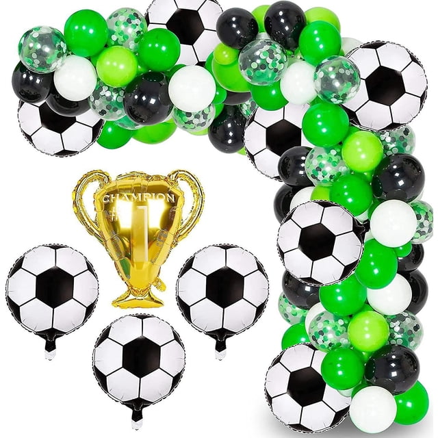 111 piezas Thme De La Coupe Du Monde De Football Set De Ballons De Dcoration Pour La Fte Set De Dcorations Ballons De Confettis Et Bannire De Fond To
