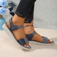 thumbnail image 4 of Pandaie Womens Orthopedic Walking Sandals Comfortable Plantar Fasciitis Arch Support Summer Beach Vacation Shoes with Adjustable Strap Blue 7.5, 4 of 9