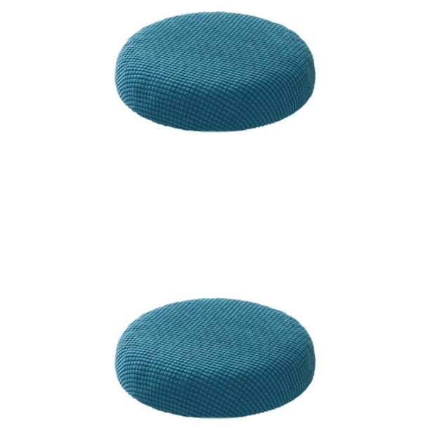 Billuyoard Fundas de asiento para cojines redondos, impermeabilización suave para cojines de taburete, pinzas, banda elástica de respaldo, negro verde negro 2Conjunto
