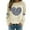 2-Beige, variant on WCJM Hoodie Set for Women Women's Crew Neck Loose Long Sleeved Valentine's Day Print Hoodie Women's Hoodless Sweatshirt