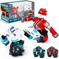 thumbnail image 1 of Top Race Jouet de Combat Télécommandé &ndash; Lot de 2 Robots RC Rouges et Bleus avec Lumières, Sons & Rotation 360&deg; &ndash; Ensemble de Jeu Interactif Intelligent pour Enfants &n, 1 of 7