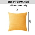thumbnail image 6 of IMMEKEY Pillow Cover Set of 2 Plush Striped Corduroy Velvet Throw Pillows , 20x20 inch, Sunflower Yellow, 6 of 7