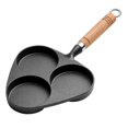 thumbnail image 1 of Sartén para hamburguesas, olla para cocinar huevos, sartén para huevos, sartén para freír huevos, mango de madera de hierro fundido para el hogar, res, 1 of 8