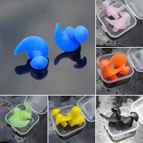 1 Pair Ear Plugs Water Sports Swimming Diving Adult Waterproof Ear Protector Earplugs Swimming Anti-Noise Accessories 2 0 2 4 Green