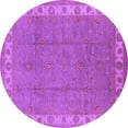 thumbnail image 1 of Ahgly Company Indoor Round Oriental Purple Traditional Area Rugs, 5' Round, 1 of 4