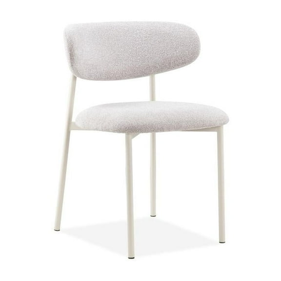 ACME Ingram Metal & Fabric Upholstered Side Chair in Light Gray (Set of 2)