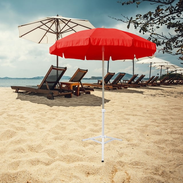 TABLZONE Beach Supply Iron Umbrella Stand Portable Parasol Stand Triangular Flagpole Bracket Design