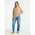 thumbnail image 2 of Time and Tru Women's and Women’s Plus Textured Stitch Sweater, Midweight, Sizes XS-4X, 2 of 5