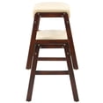 thumbnail image 6 of PU Vanity Stool Seat, Square Leather Makeup Bench with Wood Legs, Small Ottoman Stool Chair for Vanity, Padded Vanity Seat Footrest for Makeup Room, Living Room, Bathroom-BG, 6 of 9