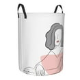 thumbnail image 3 of YFYANG Waterproof Laundry Hamper, Ladies Line Art Pattern Laundry Basket Oxford Fabric with Handle Foldable, M, 3 of 8