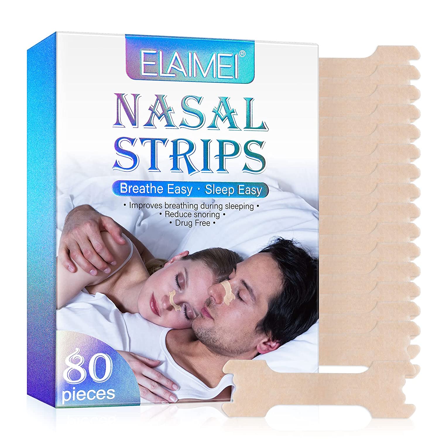 DIYFUN Nasal Strips 80PC Nasal Strips for Snoring, Extra Strength