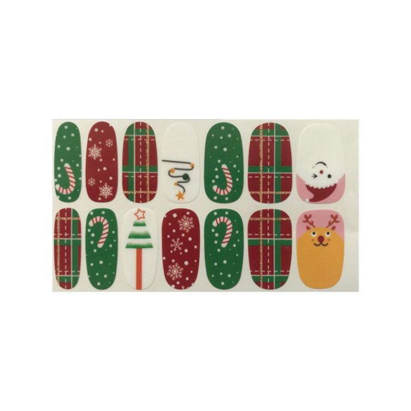 14 Sheets Christmas Full Wraps Nail Polish Sticker Glitter Manicure Kits for Nail Design