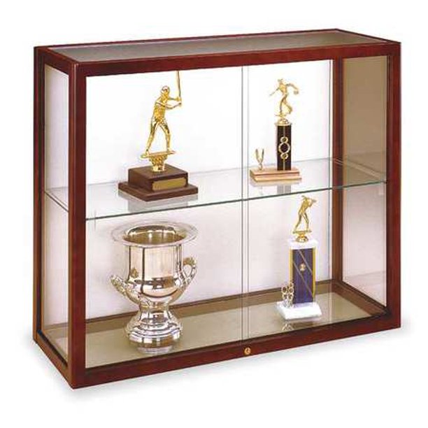 WADDELL DISPLAY 894MPBH Wall Mounted Display Case,Honey Maple